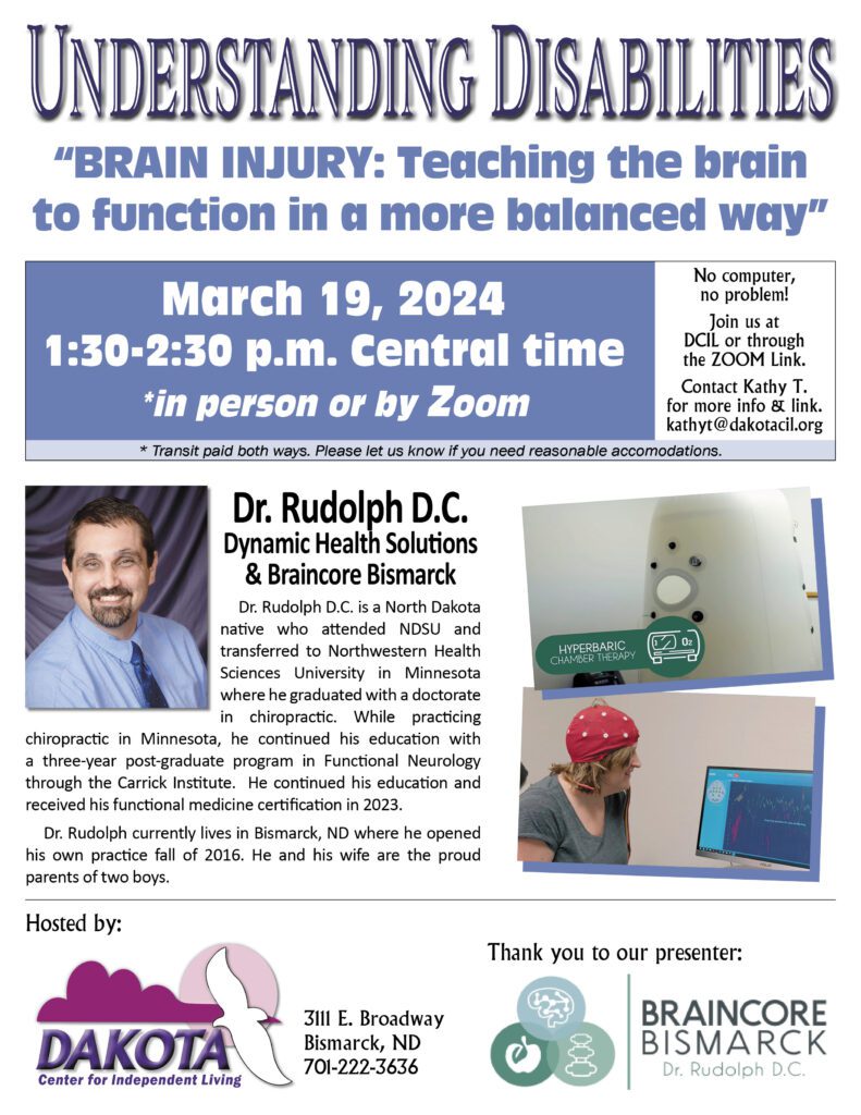 Understanding Disabilities: "Brain injury- Teaching the brain to function in a more balanced way" - with Dr. Rudolph